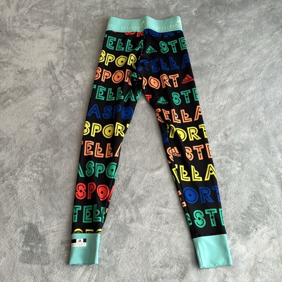 👋🎯Adidas StellaSport Multicolured AOP Womens Gym Training Tights Size XS - Picture 6 of 15